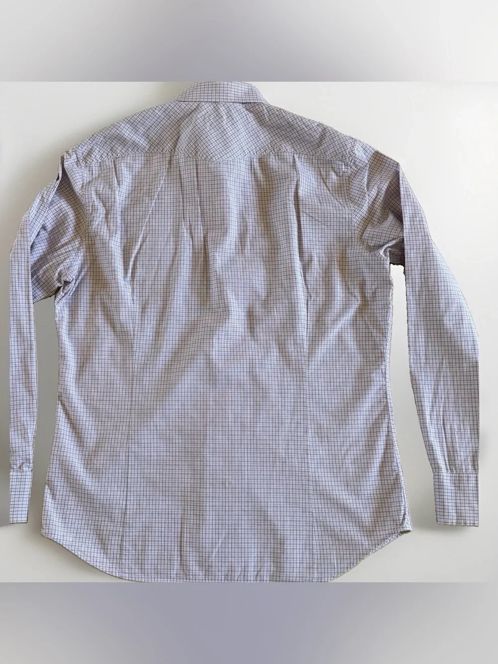 Banana Republic Mens M Purple Blue Mini Check Western Button Shirt